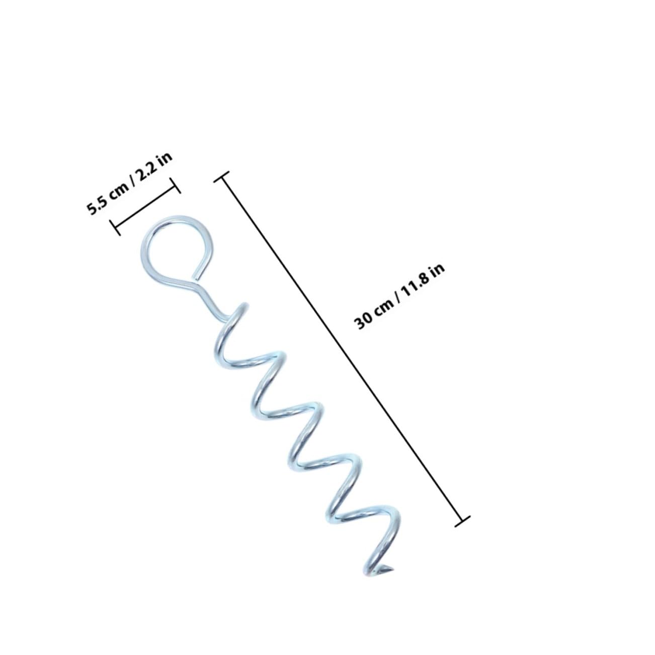 4 Stück Spiral Zeltheringe aus Eisen, Robuste Zeltanker für Camping