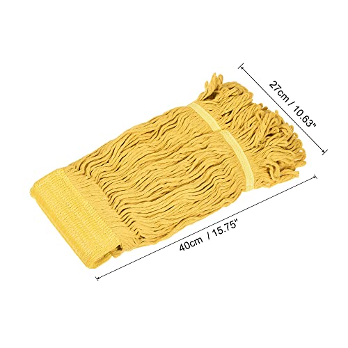 Image of MECCANIXITY Commercial Mop Heads Replacement 40x27cm Cotton Yarn for Wet /Dry Mop Floor Cleaning Pads, Yellow