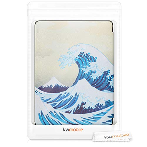 kwmobile hoes compatibel met Kobo Nia - Hoesje voor ereader in blauw/wit/beige - Image 8