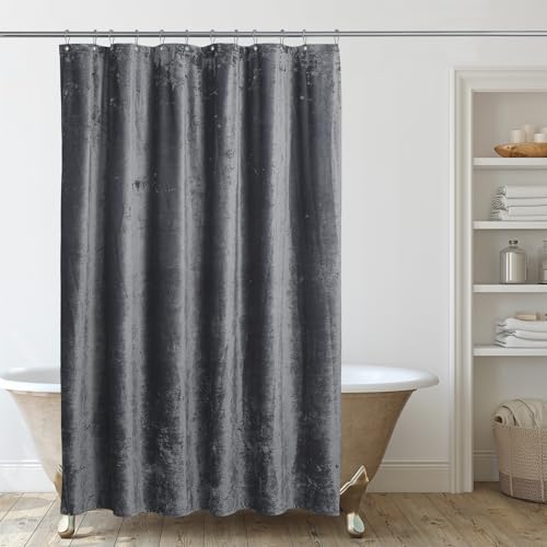 TAMGHO Dark Gray Shower Curtain for Bathroom, Dark Grey, 72x72