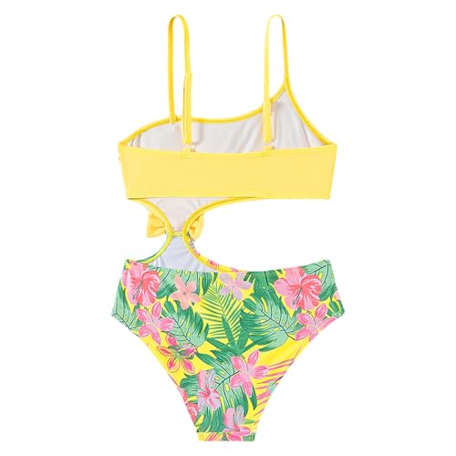 Little Big Girls' Cutout Floral Monokini One-Piece Swimsuit Spaghetti Straps Hawaii Beachwear2