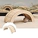Syyavrrta Hamster Wooden Bridge and Shelter for Small Animal Hideout, Wooden Climbing and Hiding House with Arched Design