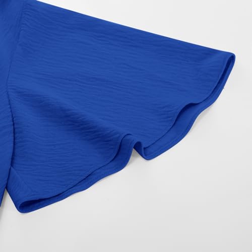Image of GRACE KARIN Women's Elegant V-Neck Tie Waist Flowy Peplum Shirt Tops