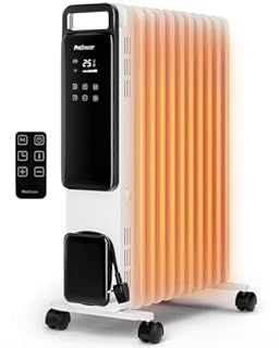 Pro Breeze OmniWarm Radiateur Bain d'Huile 2500W, 11 éléments - Chauffage Électrique - Écran Digital, Mode Éco, 3 Niveaux de Chauffage, Thermostat Réglable, Sécurité Anti-basculement & Minuteur 24H