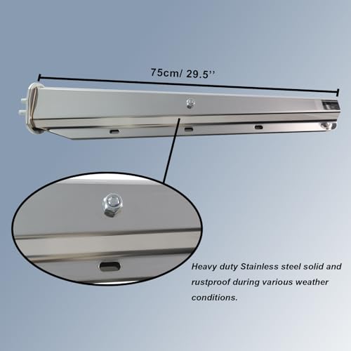 Image of 2 Pack Stainless Steel Heavy Duty Straight Spring Loaded Mud Flap Hanger Bracket Mudflap Holder Set for Semi Trucks 1-1 /8 inch Bolt Spacing 29.5 inch Length with Reflective Tapes