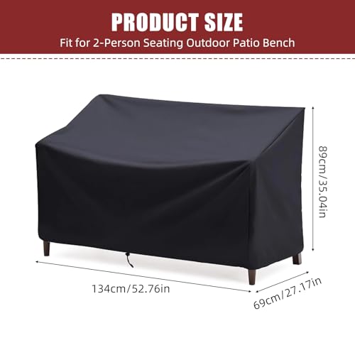 NICENEEDED Oxford Fabric Outdoor Bench Cover, Waterproof Lounge Deep Chair Covers Patio Loveseat Protective Cover - Image 3