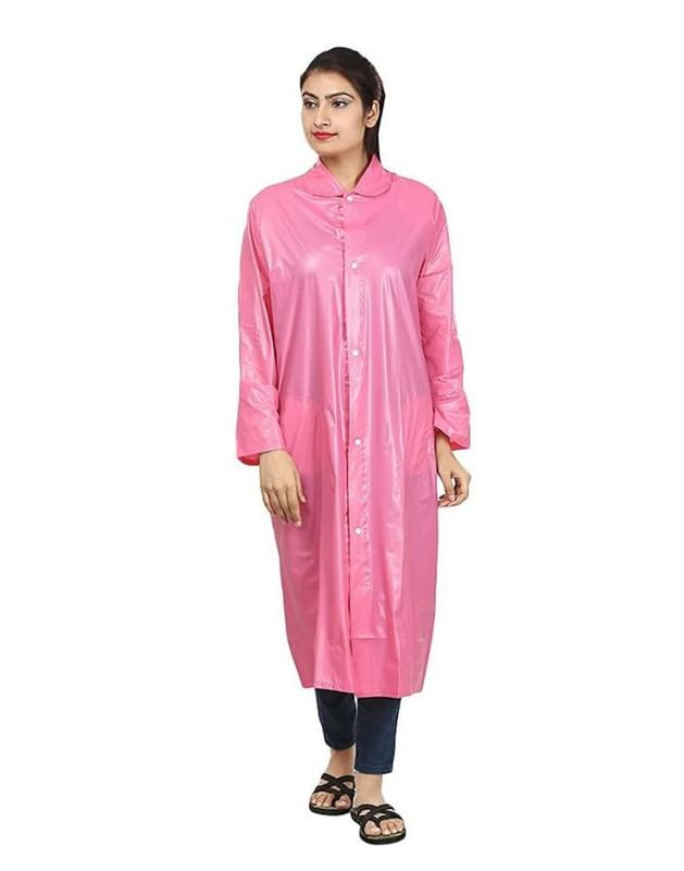 Fancy Pink Women & Girls Raincoat Portable EVA Rain Coats Reusable Rain Poncho with Hood-image-31