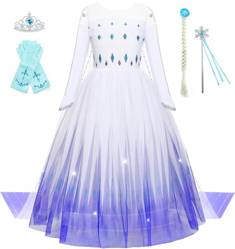 Coyhoim Princess Dress Up for Girls Snow Queen Fancy Dress Up Clo...