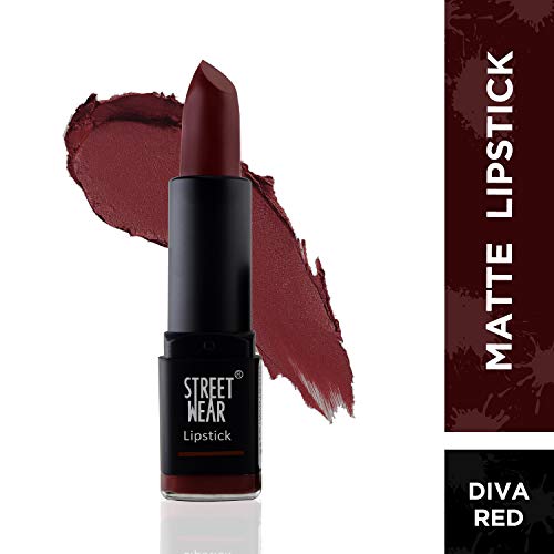 Image of Street Wear Matte Lipstick, Diva Red, 4.2g (Pack of 2)