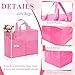 Amylove 100 Pcs International Womens Day Shopping Bags Bulk Plastic Gift Bags with Handles Rose Pink Retail Bag Frosted Tote Bag for Small Business Boutique Wedding Holiday Gift Packaging 16