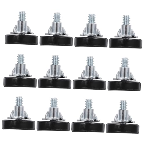 Abaodam 12個 調整可能な家具用レベリング脚 カーボン 製 丸型ベース 傷防止 床保護付き 高さ調節可能 テーブル ソファ 机脚対応