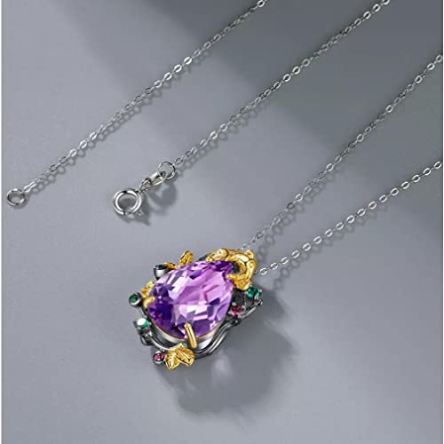 Pendentif améthyste violette en argent 925 pour sublimer vos soirées - 3