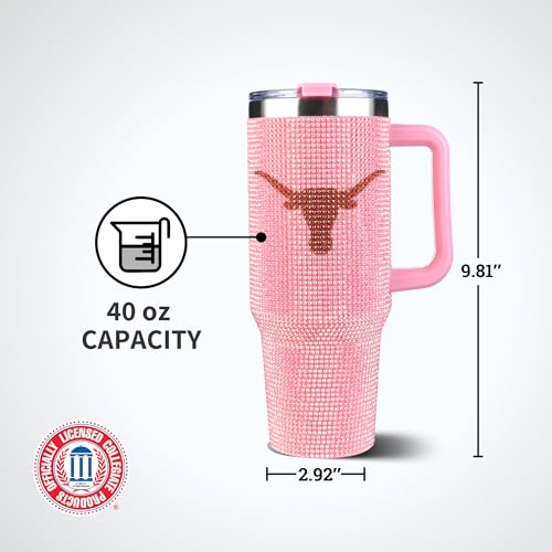Image of The Memory Company Officially Licensed 40oz Pink Bling Game Day Tumbler, University of Texas
