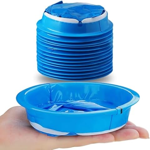 14 Pack Disposable Vomit Bags (Thick), Barf Bags 1000ML Blue, Morning Sickness Bags Hospital Grade Leaking Resistant by Valchoose Cover