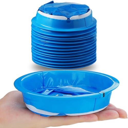 14 Pack Disposable Vomit Bags (Thick), Barf Bags 1000ML Blue, Morning Sickness Bag Hospital Grade...