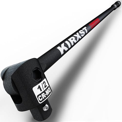 KIRXST 1/2 Drive Breaker Bar, 445 mm Pro Power Knuckle Breaker Flexi Bar, Flexible Handle Breaker Bar, Socket Wrench, Wheel Nut Spanner
