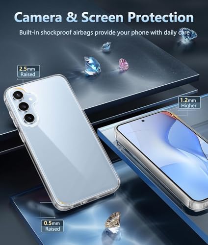 Image of REALCASE Silicone Samsung S24 FE 5G Back Cover Case, Scratch Resistant Protective Crystal Clear Transparent Shock Proof Bumper Back Cover Case for Samsung Galaxy S24 FE 5G