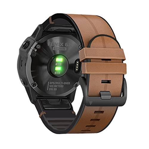 Bracelet de montre 26mm pour Garmin Fenix 3 et 3HR en silicone marron