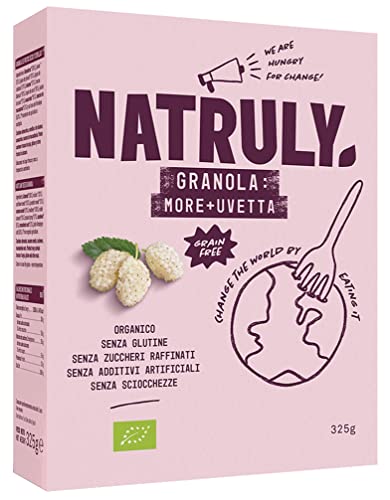 Granola bio mûres et raisins d'exception, mélange premium de céréales dorées au four