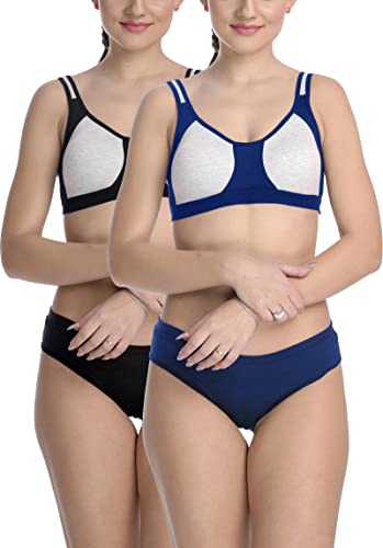 Image of StyFun Cotton Blend Sports Sets, Lingerie Set for Women, Combo Everyday Bra Panty, See Main Image to Check How Many Sets You Will Get