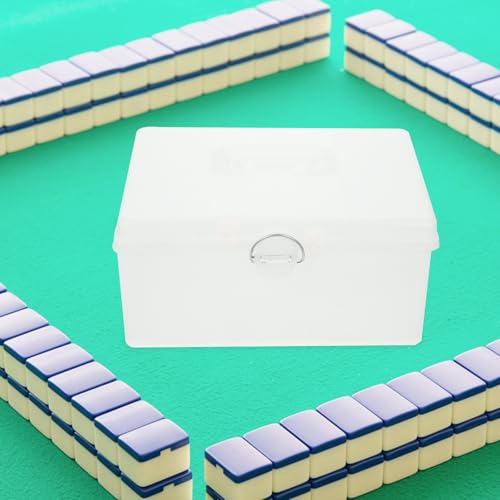 Caja plástica portátil para almacenamiento de mahjong con cierre y asa miniatura 6