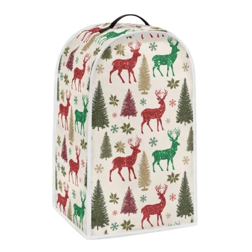 Image of Christmas Trees Deer Blender Dust Cover, Anti Fingerprint Polyester Stand Mixer or Coffee Maker Appliance Protector, Holiday Machine Washable Blender Cover for Kitchen Appliance