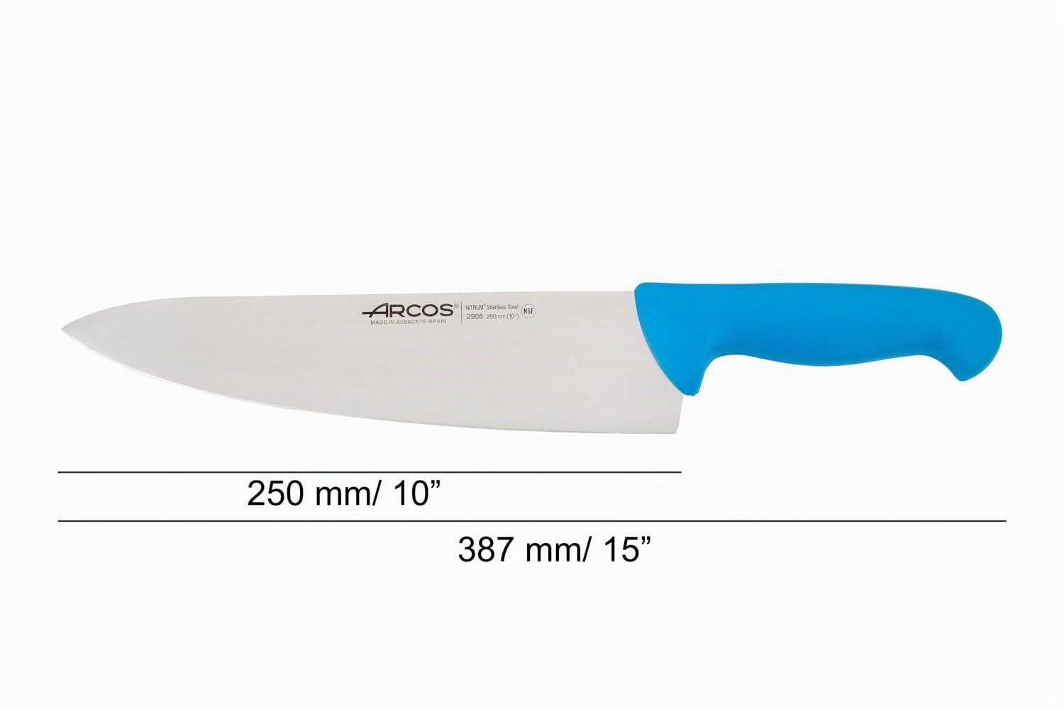Arcos Couteau de Chef en Acier – Couteau de Cuisine Polyvalent pour Couper et Nettoyer les Légumes, Poignée Ergonomique en Polyoxyméthylène, Lame de 250 mm – Couleur Noire, Série 2900
