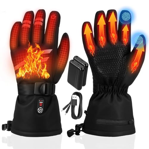 Electric Heated Gloves with 2600mAh Rechargeable Batteries 3 Levels 7.6V