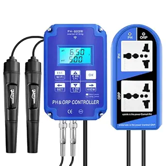 Luocute pH ORP Controller 2-in-1 Digital Water Quality Meter with App Monitoring