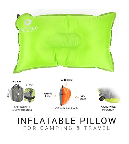 Inspired Equipment Camping Pillow Compressible & Portable | Best Camping Gear for Adults & Kids |
