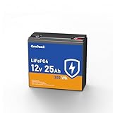 12V 25Ah Lithium LiFePO4 Battery, 3000 Deep Cycles Rechargeable Lithium Battery, Built-in 10A BMS for Solar System, Power Wheels, Fish Finder, Outdoor Camping, Scooter and More