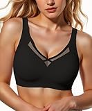 Sae Eleisa A Barely Feel Bras for Women(34B-42D),Full Coverage Smooth Wireless Bras for Women,Push Up Seamless Supportive Bra,Fashion Comfort Bralettes,Black 38D