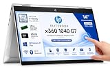 Migliori PC portatili 2 in 1 Dell HP EliteBook x360 1040 G7 14' Touchscreen Notebook, Intel Core i7-10610U, 16GB RAM, SSD NVMe 256GB, Windows 11 Pro, Wi-Fi, Bluetooth, Webcam, Tastiera Italiana, Argento (Ricondizionato)