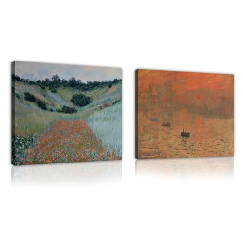 Peintures célèbres de Monet en toile tendue pour habiller un mur vide avec élégance