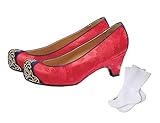 Female Hanbok Shoes Socks Package Woman Red Color Korea Traditional Wedding Pumps 5 cm (230 mm/US 6 (5 cm))