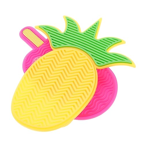 IWOWHERO Makeup Brush Cleaning Mat Suction Cups Brush Cleaner Silicone Material Makeup Supplies Beauty Salon Use