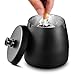 Tatxmalv Posacenere per Sigaretta da Esterno Antivento, Posacenere in Ceramica Nera ecc, Posacenere Retrò con Coperchio per La Decorazione di Casa e Ufficio, Posacenere per Uso Esterno (Nero) immagine