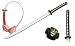 39" Foam Samurai Sword Black/White Handle w/ Crest Tsuba