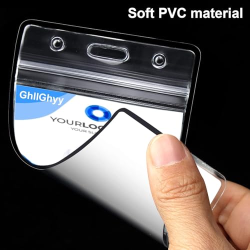 6 Pack Extra Thick Name Badge Holders, Durable & Sealable Waterproof Vertical ID Badge Holders, Clear PVC Plastic Badge Sleeve for Credit Card/Proximity/RFID/Work Badge/Room Key - Thumbnail 5
