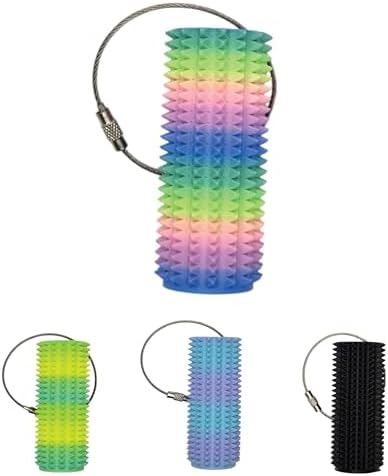 High Intensity Sensory Grip Tool – Textured Fidget for Adults & Teens | Deep Pressure Handheld Stim for Focus, Stress, and Grounding | (Pastel Rainbow) - 1PC image 5