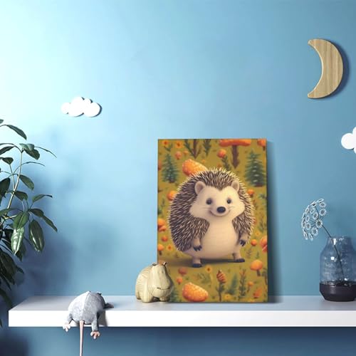 Toile hérisson suspendue pour une décoration murale douce et poétique - 4