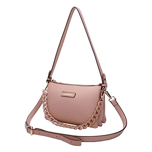 Bolsa de Ombro Fellipe Krein Transversal Corrente FK507 Cor:Coral