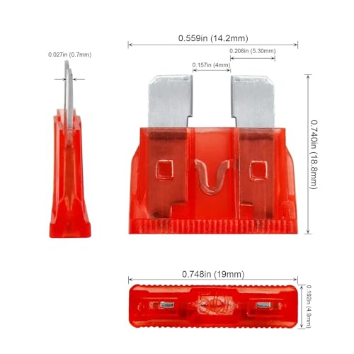 Kit surtido estándar de fusibles para auto 100 piezas, fusibles tipo cuchilla para reemplazo en automóvil, RV, camión, motocicleta y bote miniatura 2