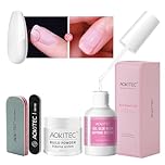 Aokitec 4 PCS Dip Powder Nail Repair Kit for Broken Natural Nails, 28g Dipping Build Powder & Nail Repair Glue, Quick Nail Repair Nail Hardener Nail Strengthener Treatment for Damaged Weak Split Nails
