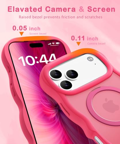 Coque iPhone 17 Pro MagSafe rose ondulée antichoc - 7