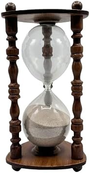 Generic Tempus Fugit 1 Hour 60 Minute Hourglass Sand Brown Sand Marked, As Shown in Image, NHWAL590