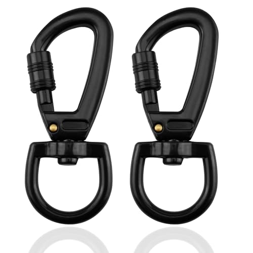 2 Piezas Mosquetones de Escalada con Giro de 360 Grados, Ganchos Seguridad Giratorios,Hebilla giratoria de Acero Inoxidable,Mosquetones Multifuncionales para Llaveros, Correas de Perros y Montañismo