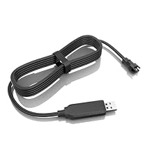 USB Battery Charger Cable 3.7V SM-2P Connectors Compatible with RC Cars, Stunts, Trucks, Vehicles, Drones, and Gel Blaster Toys with LED Indicators Li-Po and Li-ion Battery Charger 1