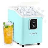 Igloo Self-Cleaning Countertop Ice Maker - Compact and Portable - Creates 26 lbs. Per Day, 8 Pieces Ready Every 7-8 Minutes - Includes Ice Scoop and Basket - Aqua