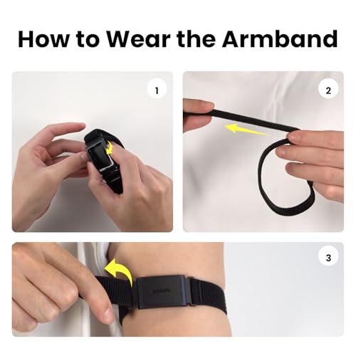 Image of Amazfit Nylon Armband for Helio Strap, Official Breathable Armband for Accurate Measurement on Bicep, Easy Adjustable and Lightweight Replacement Strap, Quick-Dry, Black